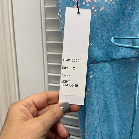 CLARISSE Clarisse 30202 is all about the sequins!!  light blue size 2 - Picture 5 of 6